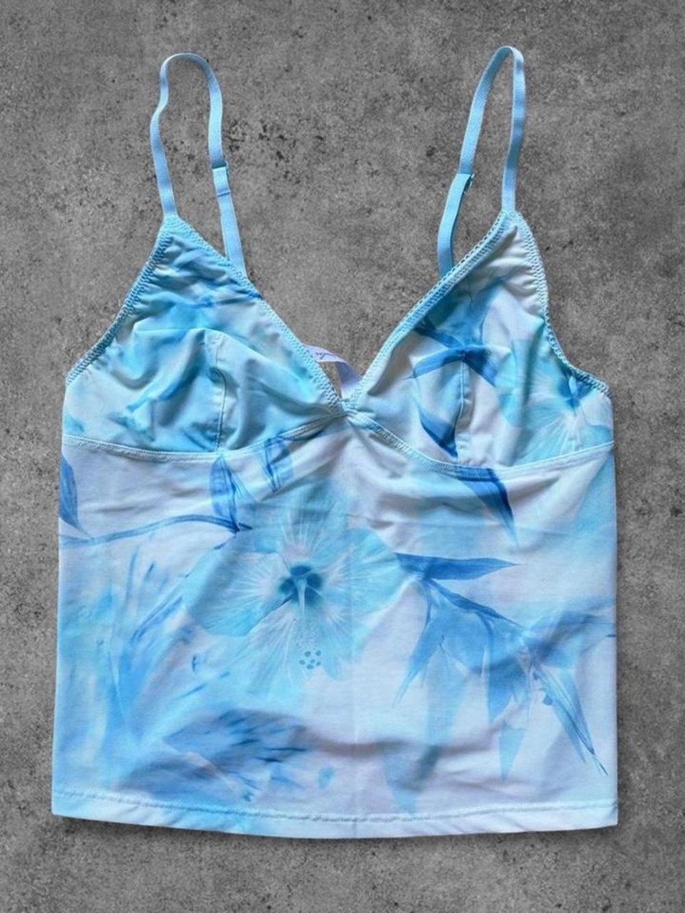 Blue Hibiscus Flower Tank Top